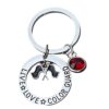Personalized Color Guard Live Love Birthstone Keychain, Color Guard Jewelry- Color Guard Gifts Teens and Girls