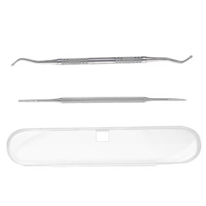 Ingrown Toenail Kit, 2Pcs Ingrown Toenail Corrector, Manicure Pedicure Tools, Stainless Steel Cuticle Remover, Double Sided Nail Cleaner Care, Nail Cleaning Brushes
