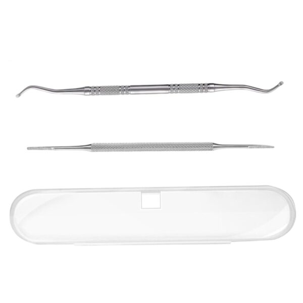 Ingrown Toenail Kit, 2Pcs Ingrown Toenail Corrector, Manicure Pedicure Tools, Stainless Steel Cuticle Remover, Double Sided Nail Cleaner Care, Nail Cleaning Brushes