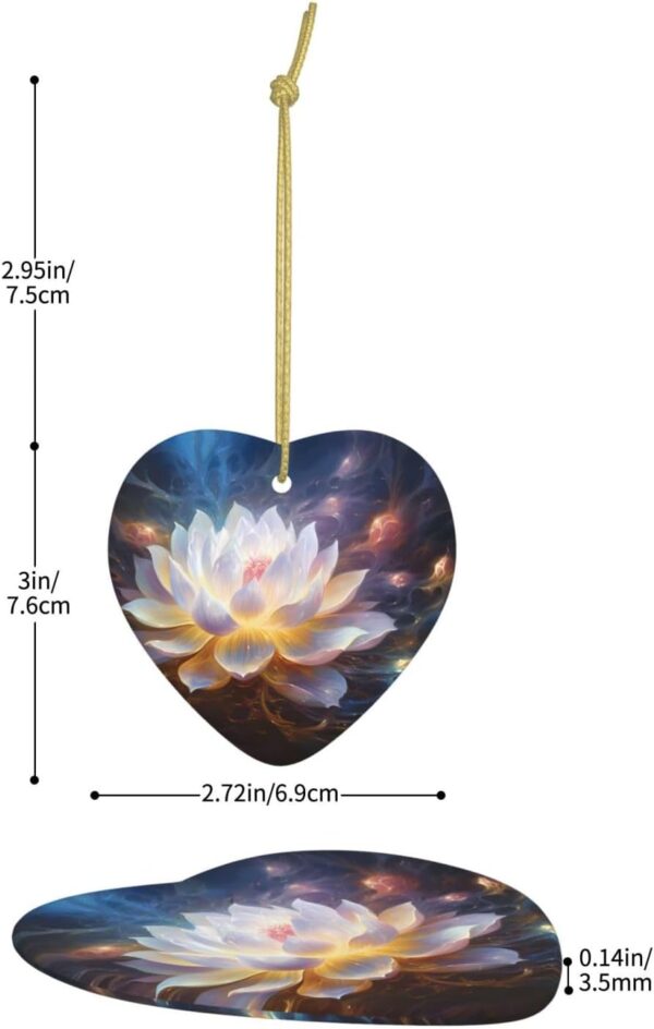 Christmas Ceramic Heart Pendant Decoration for Tree Hanging in Festive Season Flower Diamond Painting Prints