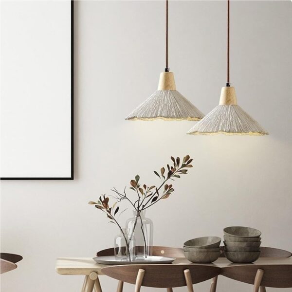 Farmhouse Style Cone Concrete Pendant Light Solid Wood Retro Cement Vintage Hanging Lamp Rustic Indoor Chandelier Lighting E26/27 Base for Kitchen Island Dining Room Living Room Cafe Restaurant