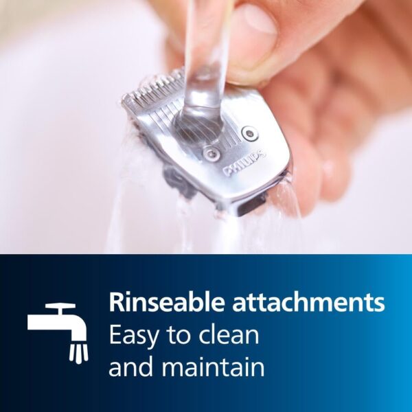 Philips Norelco Multigroom 3000 Series, All-in-One Trimmer, Beard Trimmer and Hair Clipper, 15-Piece Men's Grooming Kit for Head, Beard, Face, Nose, Ears, No Blade Oil Needed, Soft Pouch, MG3770/40