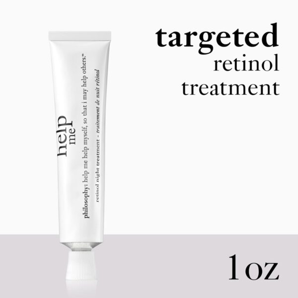 philosophy help me retinol night treatment - with vitamin C & E - promotes collagen enhancement, reduces fine lines, clears pores, improves skin tone & texture - 1 fl oz