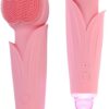 Facial Sonic Cleansing Brush, Rechargeable Waterproof Exfoliating Makeup Remover Massage Electric Cleansing Instrument, Men's and Women's Facial Wash - Pink