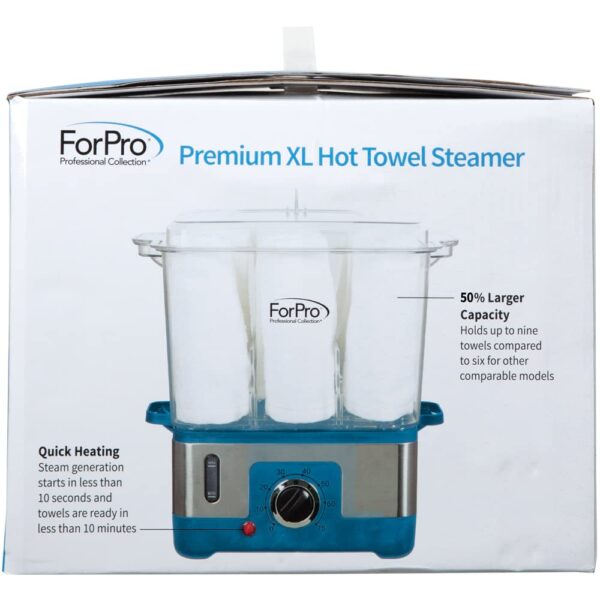 ForPro Professional Collection Premium XL Hot Towel Steamer, 50% Larger Capacity, Holds 9 Facial Towels, Quick Heating Steam Towel Warmer for Salons and Spas