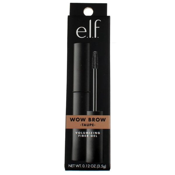 e.l.f., Wow Brow Gel, Volumizing, Buildable, Wax-Gel Hybrid, Creates Full, Voluminous-Looking Brows, Locks Brow Hairs In Place, Taupe, Fiber-Infused, 0.12 Oz