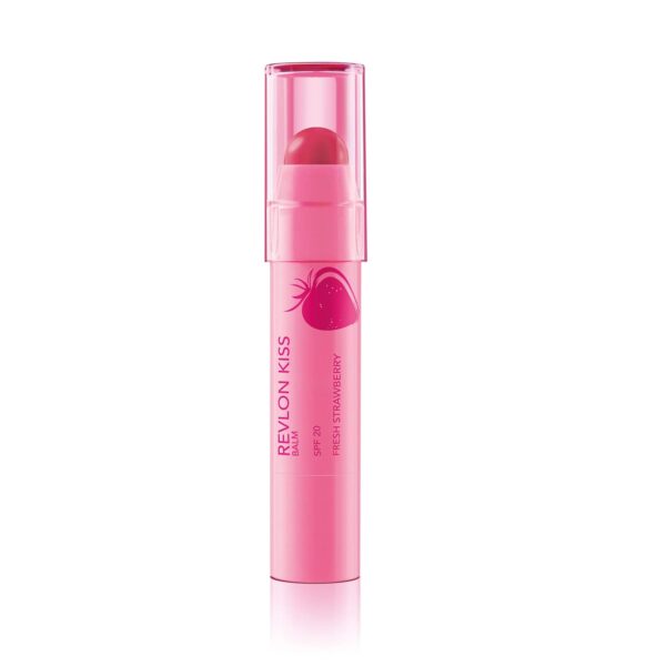Revlon Kiss Tinted Lip Balm with SPF 20, Hydrating, Flavored, Infused with Natural Fruit Oils, 025 Fresh Strawberry, 0.09 oz