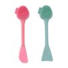 Silicone Face Scrubber, 2PCS Silicone Face Scrubber, 6.3 Inch Double Head Pore Cleansing Brush, Wash Brush for DIY Mud, Clay, Charcoal Mixed Mask, Gentle Exfoliating, Removing Blackhead