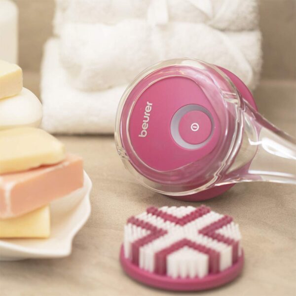Beurer FC55 Electric Body Scrubber for Exfoliating and Massage, Waterproof for Showering, Cordless and Rechargeable, Spinning Skin Cleansing Brush with 2 Attachments