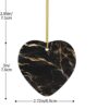 Christmas Ceramic Heart Pendant Decoration for Tree Hanging in Festive Season Black Gold Marble Prints