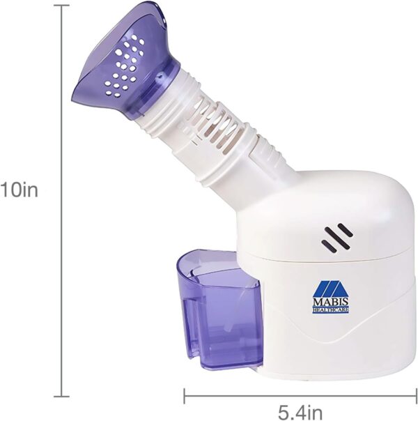 MABIS Facial Steamer, Steam Inhaler, FSA Eligible, Vaporizer or Vocal Steamer with Aromatherapy Diffuser and Soft Face Mask for Cleansing, Sinus Pressure, Congestion, Colds and Cough, 25mL