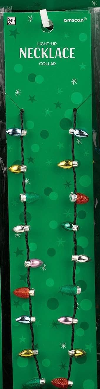 Amscan Multicolor Light Up Bulb Necklace - 30" (Pack Of 1) - Perfect For Festivals, Holidays & Events