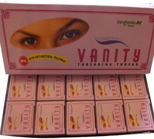 5 Boxes of Antibacterial Eyebrow Threading Facial Hair Removal Vanity Cotton Threads (50 Spools) by Vanity