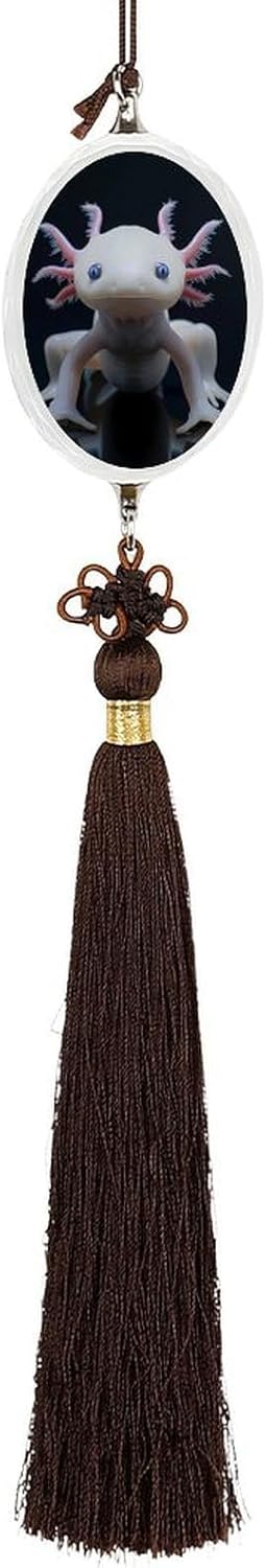 Animal Axolotl Car Pendant Crystal Car Rearview Mirror Charms Hanging Ornaments Ellipse