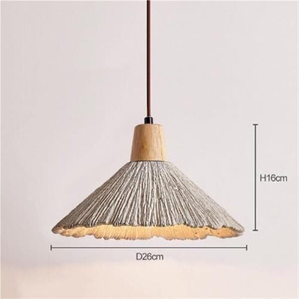 Farmhouse Style Cone Concrete Pendant Light Solid Wood Retro Cement Vintage Hanging Lamp Rustic Indoor Chandelier Lighting E26/27 Base for Kitchen Island Dining Room Living Room Cafe Restaurant