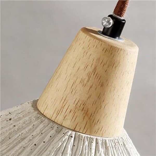 Farmhouse Style Cone Concrete Pendant Light Solid Wood Retro Cement Vintage Hanging Lamp Rustic Indoor Chandelier Lighting E26/27 Base for Kitchen Island Dining Room Living Room Cafe Restaurant