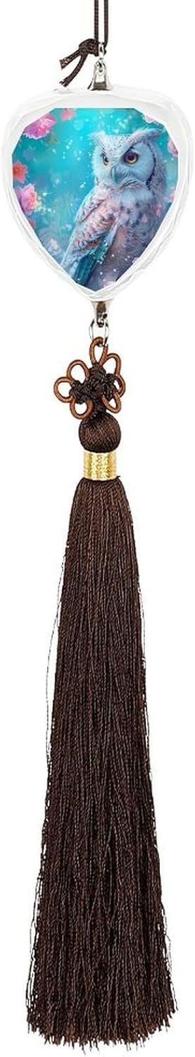 Owl Animal Car Pendant Crystal Car Rearview Mirror Charms Hanging Ornaments Love