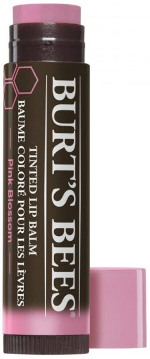 Burts Bees 100% Natural Tinted Lip Balm, Pink Blossom with Shea Butter & Botanical Waxes 1 Tube