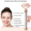 Finishing Touch Flawless Contour Vibrating Facial Roller & Massager, Rose Quartz