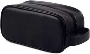 Synthetic Leather Toiletry Bag Washing Shower Makeup Organizer Retro Wristlet Handbag Portable Cosmetic Case