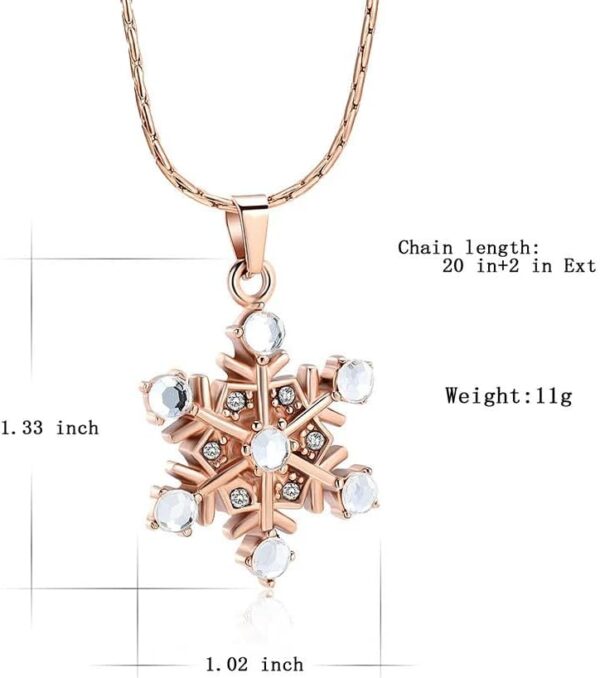 Memorial Urn Necklace Snowflake Pendant with Crystal Pet Dog Ashes Holder Stainless Steel for Woman Cremation Jewelry-D