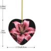 Christmas Ceramic Heart Pendant Decoration for Tree Hanging in Festive Season Polka Dot Pink Flower Prints