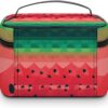 Gradient Watermelon Makeup Bag, Cosmetic Organizer Case Large Portable Capacity Make Up Bags Women Travel Toiletry Bags with Handle And Divider