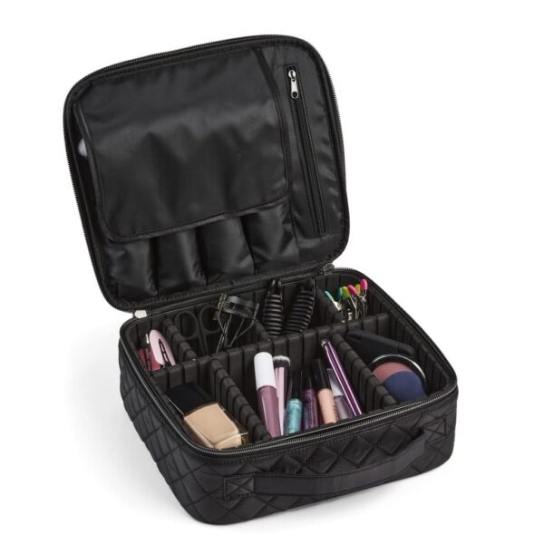 Scünci by Conair Makeup Beauty Case, Makeup Train Case, Makeup Bag, Travel Organizer for Women, Black