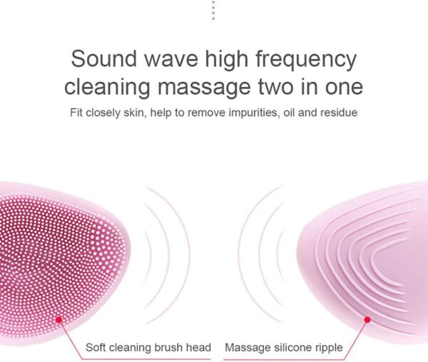 USB Rechargeable Silicone Facial Cleansing Brush, 6- Sonic Skin Care and Exfoliation, Achieve Better Skin Products Absorption - Red(Green)
