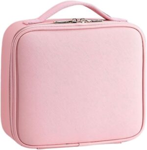 Makeup bag with large capacity, makeup storage bag for makeup artists, embroidery, portable makeup case(E)