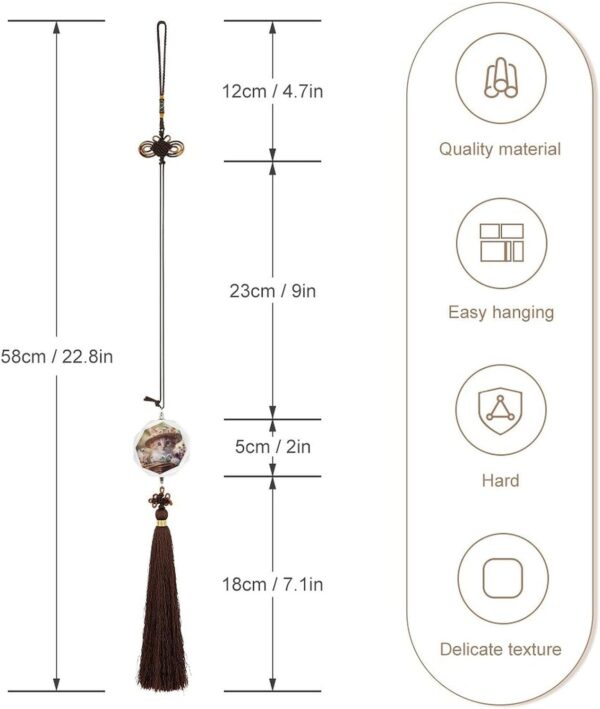 Animal Basket Cat Car Pendant Crystal Car Rearview Mirror Charms Hanging Ornaments Hexagon