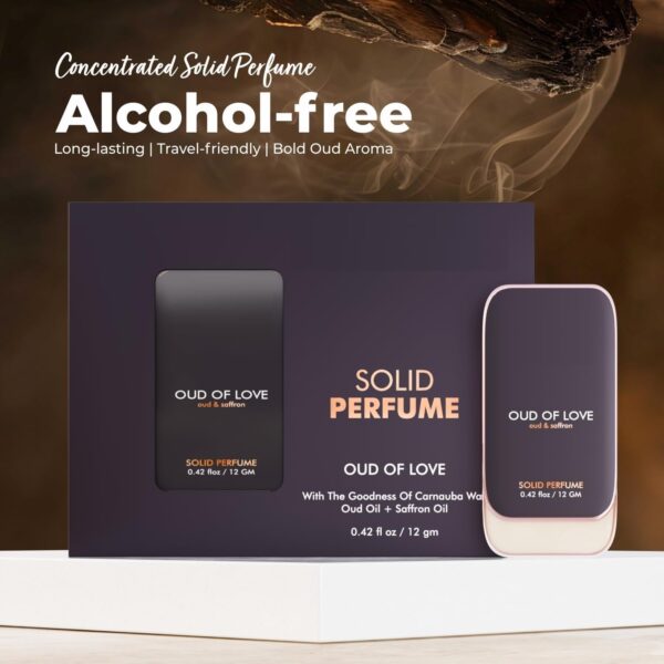 THE LOVE. Coo-. Oud of Love Solid Perfume for Men & Women | Long-Lasting Woody & Spicy Fragrance Balm | Alcohol-Free, Travel-Friendly, Pocket Perfume Stick | Luxury Scent - 12gm
