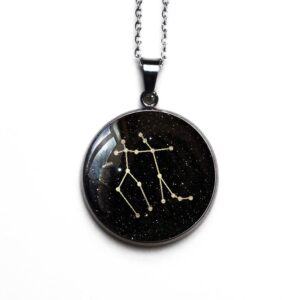 zodiac jewelry, astrology necklace, star necklace, gemini jewelry, gemini pendant, zodiac sign necklace, gemini constellation gift