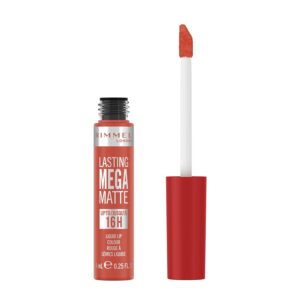 Rimmel London Lasting Mega Matte Liquid Lipstick, Long-Lasting, Hydrating, Vegan Formula - 600 - Coral Sass, 0.25oz