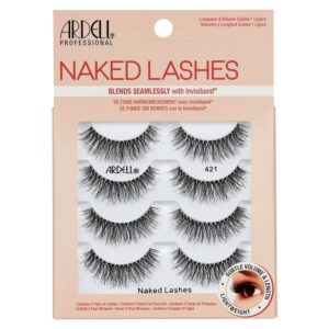 Ardell Naked Strip Lashes 421 – Natural-Looking, Long-Lasting False Eyelashes with Invisiband for Seamless Blend, 4 Pairs, 1-Pack
