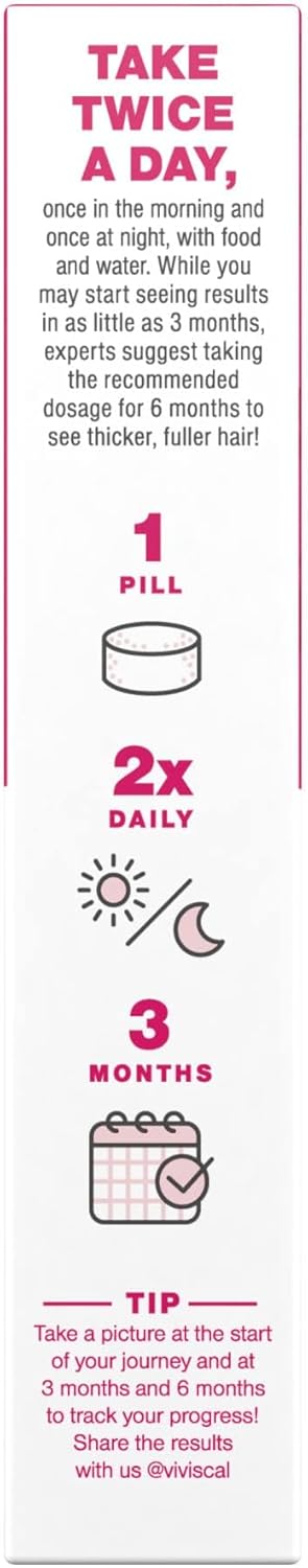 Viviscal Hair Growth Supplements For Women For Thicker, Fuller Hair, Nourishes Thinning & Loss, With Proprietary Collagen Complex, 60 Tablets, 1 Month Supply