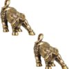 2pcs Brass Bull Figurines Ox Keychian Pendant Feng Shui Bull Statue Wealth Cow Cattle Calf Sculptures 2021 Chinese Zodiac Ox Year Figurines Car Dashboard Chinese New Year Decoration