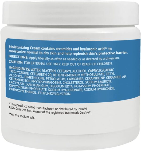 Amazon Basics Moisturizer Cream for Face, Dry Skin, Hydrating, 16 Ounces, 1-Pack