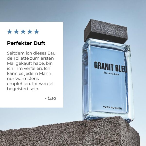 Yves Rocher Granit Bleu Eau de Toilette for Men Long Lasting Fragrance 100 ml./3.3 fl.oz.