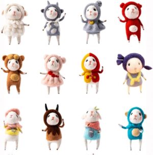 YJIUYUANQ DIY Pendant Craft Wool Felting Kit for Beginners - Wool Felt Pendant kit - 12 Chinese Zodiac Signs