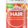 OLLY Ultra Strength Hair Softgels, Supports Hair Health, Biotin, Keratin, Vitamin D, B12, Hair Supplement, 30 Day Supply - 30 Count (Packaging May Vary)