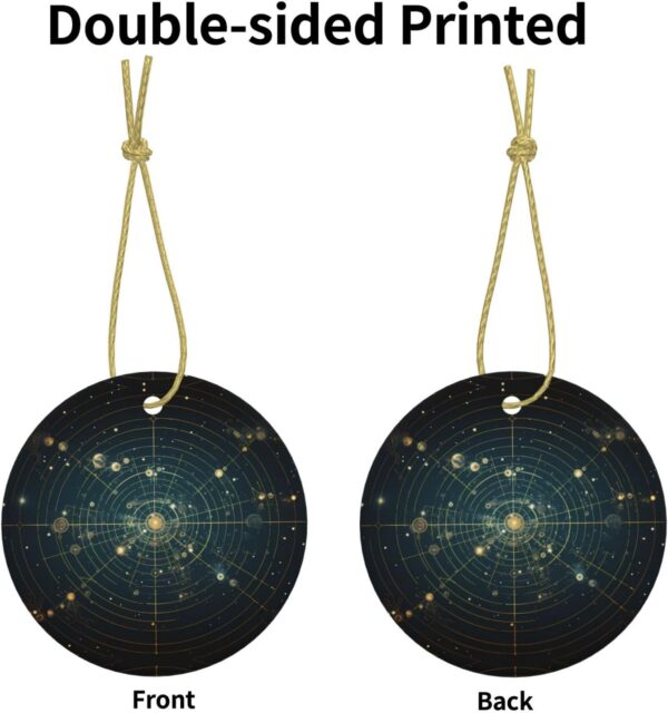 Christmas Ceramic Round Pendant Decoration for Shopping Malls Supermarkets Stores Homes Zodiac Constellation Space Prints