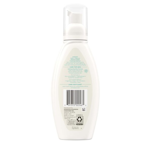 Aveeno Calm + Restore Redness Relief Foaming Cleanser, Daily Facial Cleanser With Calming Feverfew to Help Reduce the Appearance of Redness, Hypoallergenic & Fragrance-Free, 6 fl. oz