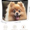 Pomeranian Dog Makeup Bag for Women Portable Travel Toiletry Pouch, PU Leather Cosmetic Bag with Zipper