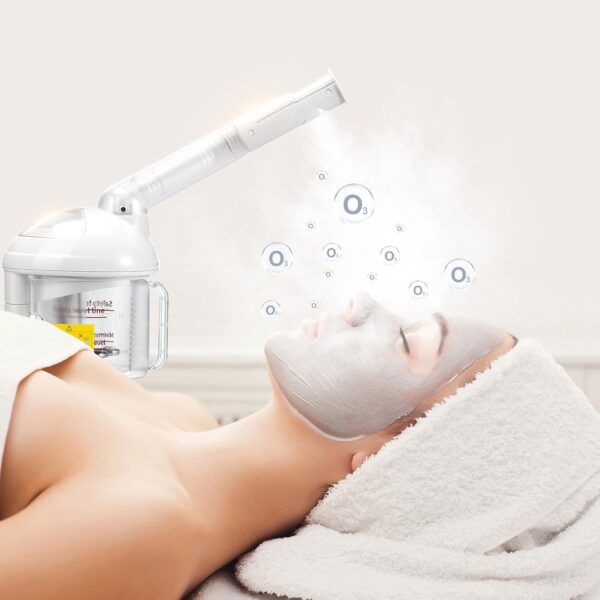 VEVOR Hair Steamer, 2 in 1 UV Ozone Hair & Facial Steamer with Detachable Bonnet Hood, Nano Ionic Face Steamer with 360° Rotatable Sprayer for Deep Conditioning, Perfect for Salon Spa Home Beauty