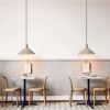 Farmhouse Style Cone Concrete Pendant Light Solid Wood Retro Cement Vintage Hanging Lamp Rustic Indoor Chandelier Lighting E26/27 Base for Kitchen Island Dining Room Living Room Cafe Restaurant