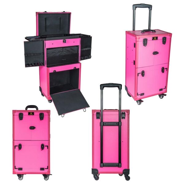 SHANY REBEL Series – Pro Makeup Artists Multifunction Cosmetics Trolley Train Case – Large - Cheer power