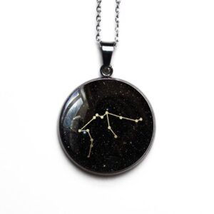 aquarius jewelry, aquarius pendant, zodiac jewelry, astrology jewelry, constellation, aquarius gift, zodiac sign necklace