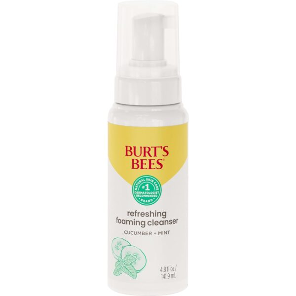 Burt's Bees Refreshing Foaming Face Cleanser and Natural Face Wash with Cucumber and Mint, 4.8 Fluid