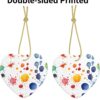 Christmas Ceramic Heart Pendant Decoration for Tree Hanging in Festive Season Stains of Watercolor Paint Splatters Prints